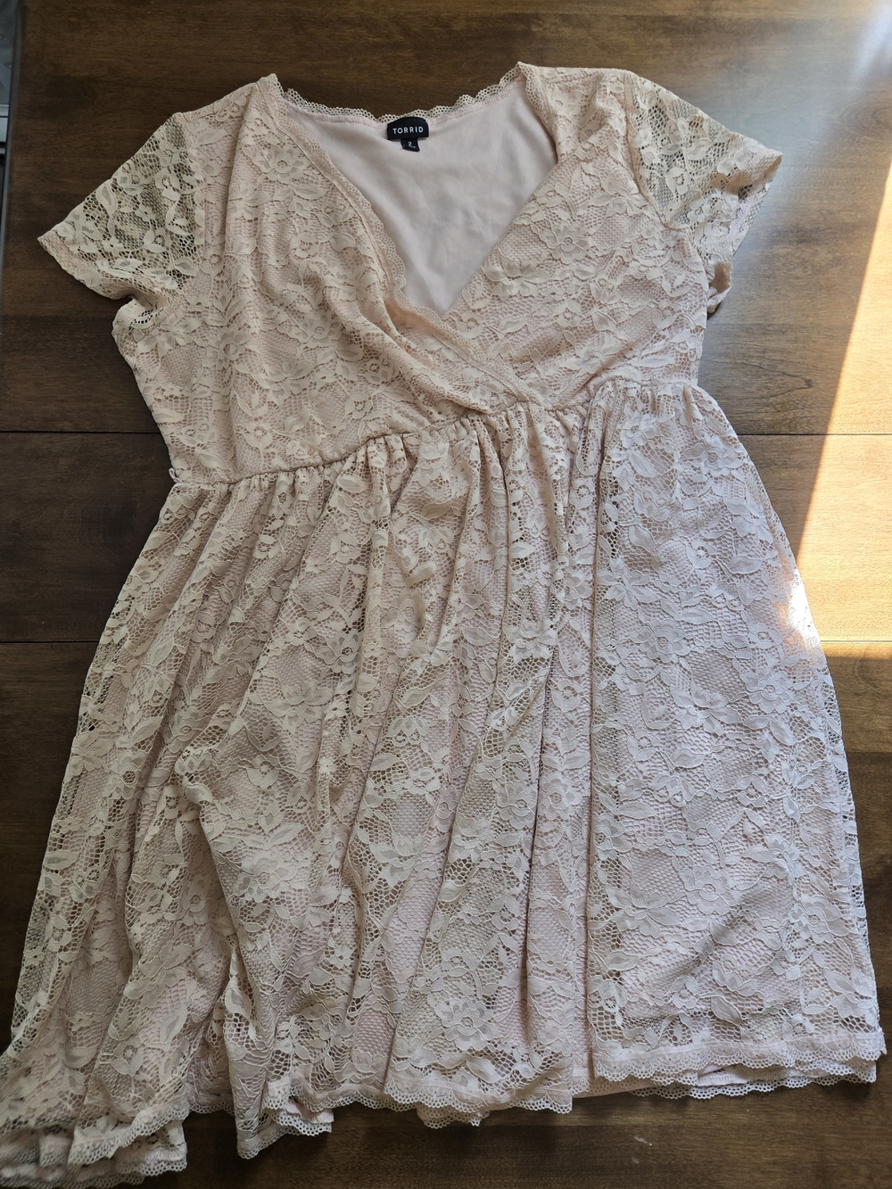 Torrid Blush Pink Lace Skater Dress Size 2
